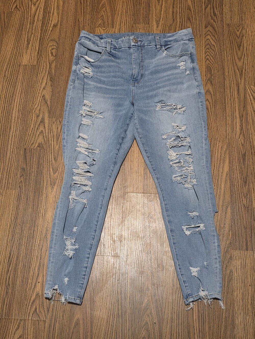 American Eagle Dream Jean Curvy High Rise Jegging Distressed Jeans Womens 12 A96